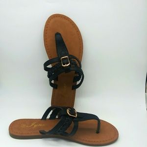 Black braided sandal